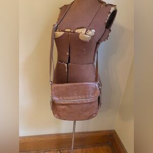 Relic purse, vegan brown leather bag, crossbody purse